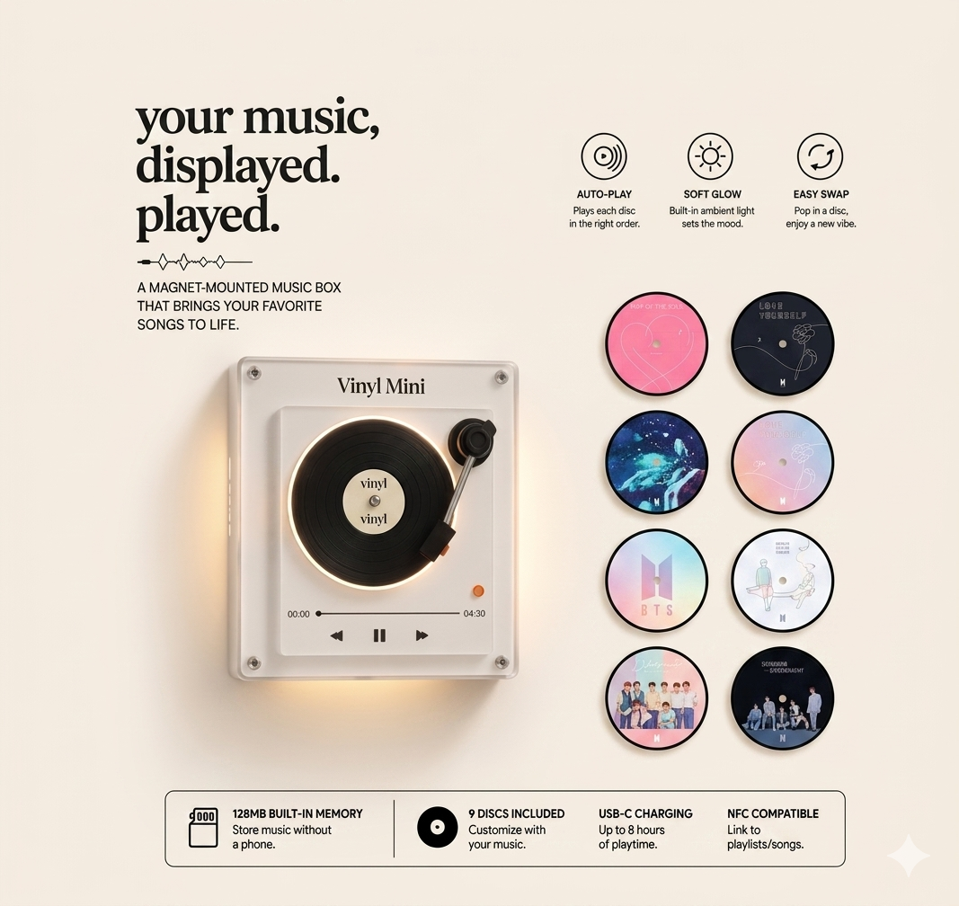Vinyl Mini Music Player